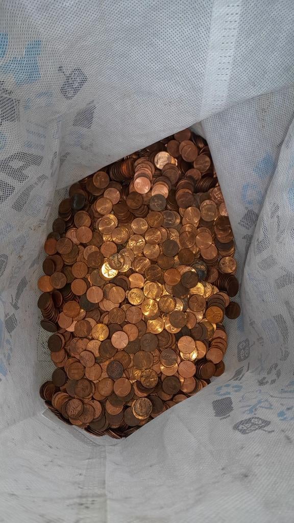Zak vol USA  centen, Postzegels en Munten, Munten | Nederland, Ophalen, Koningin Wilhelmina, 1 cent, Losse munt