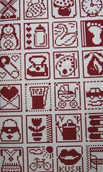 Borduurpatroon  Rood Plaatjes   nr 6014, Verzenden, Nieuw, Handborduren, Patroon