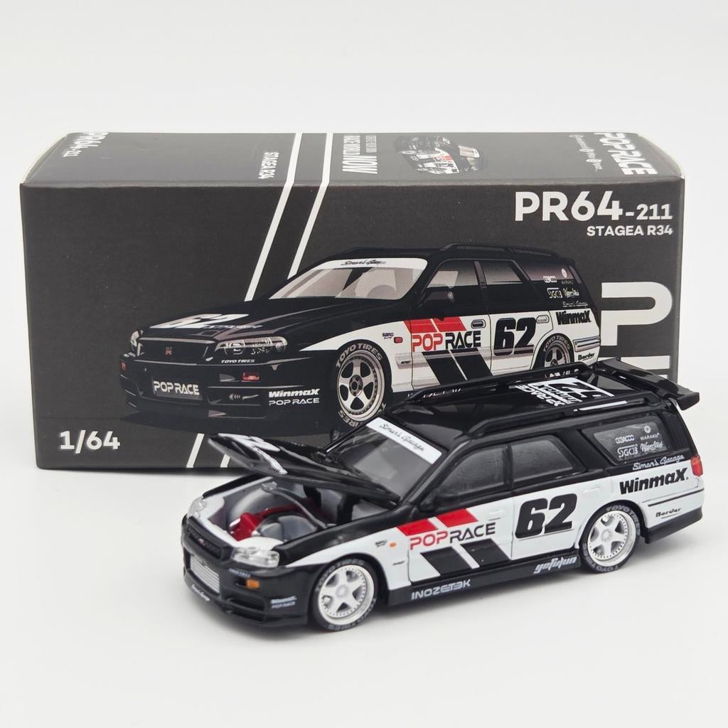 Pop Race Nissan Stagea Simon's Garage #62 1/64, Auto, Unknown, Nieuw, Ophalen of Verzenden