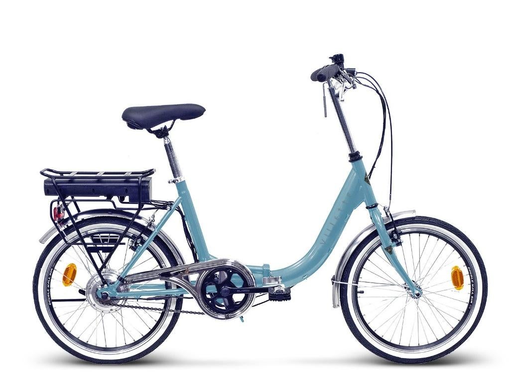 stalen elektrische fiets 1 versnelling blauw B-keus, Minder dan 30 km per accu, Zo goed als nieuw, Minder dan 47 cm, Ophalen