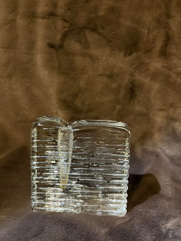 Solifleur/Blokvaas Marsberger Glaswerke Ritzenhoff VIERKANT, Gebruikt, Overige kleuren, Ophalen of Verzenden, Glas
