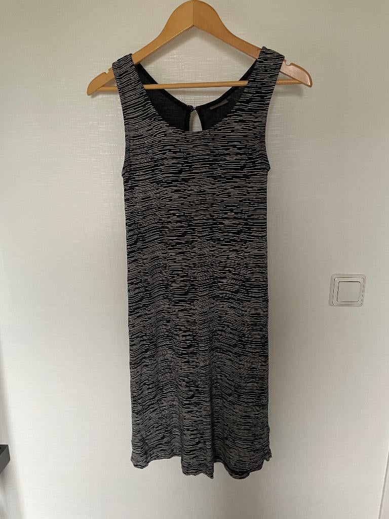 Ichi zwart witte jurk zomerjurk small 36, Zwart, Ophalen of Verzenden, Maat 36 (S), Gedragen