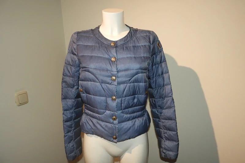 Moncler grenoble dons jas blauw gouden merk drukkers S