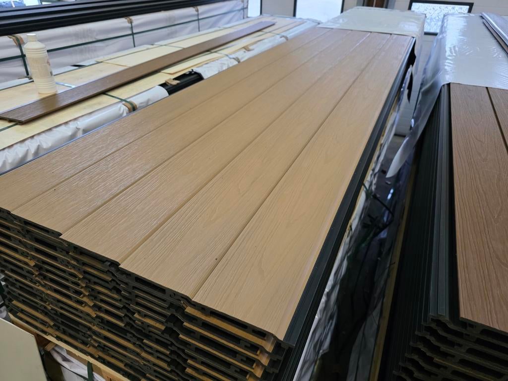 Composiet Rabatdelen - Licht Eiken - 400x15.6cm, Ophalen, Nieuw, Hout, Minder dan 20 mm