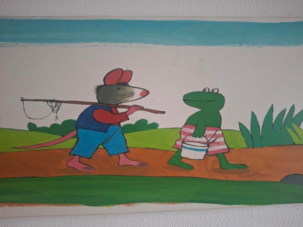 Canvas van Kikker en Rat 90x30, Ophalen, Wanddecoratie