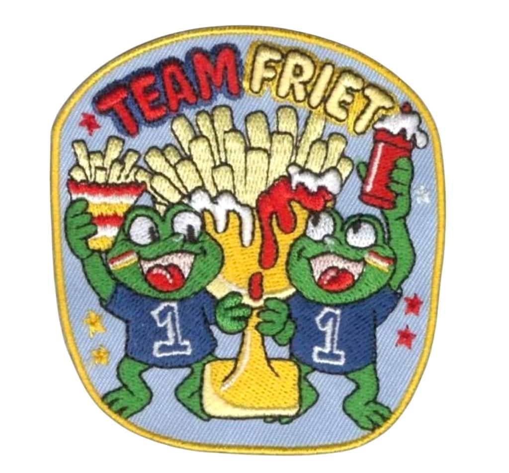 Oeteldonk Friet Emblemen Carnaval Den Bosch Rood Wit Geel, Maat 38/40 (M), Carnaval, Verzenden, De Durskes