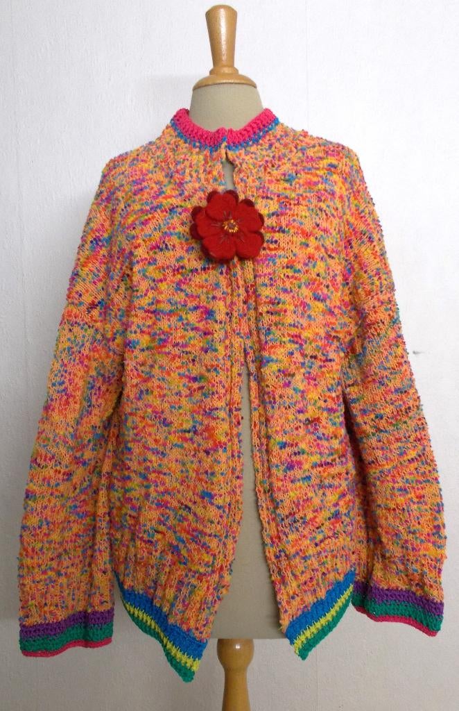 Vrolijk handmade hippy kleurtje vest! XL, Kleding | Dames, Ophalen of Verzenden, Zo goed als nieuw, Maat 46/48 (XL) of groter