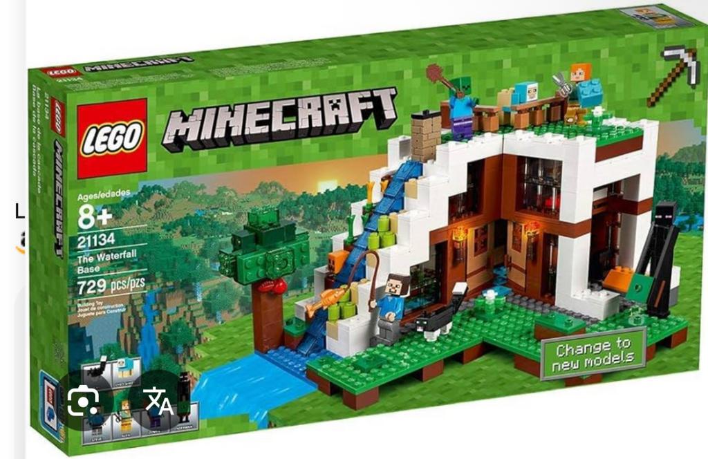 Lego Minecraft 21134 - De Watervalbasis, Ophalen of Verzenden, Zo goed als nieuw, Complete set, Lego