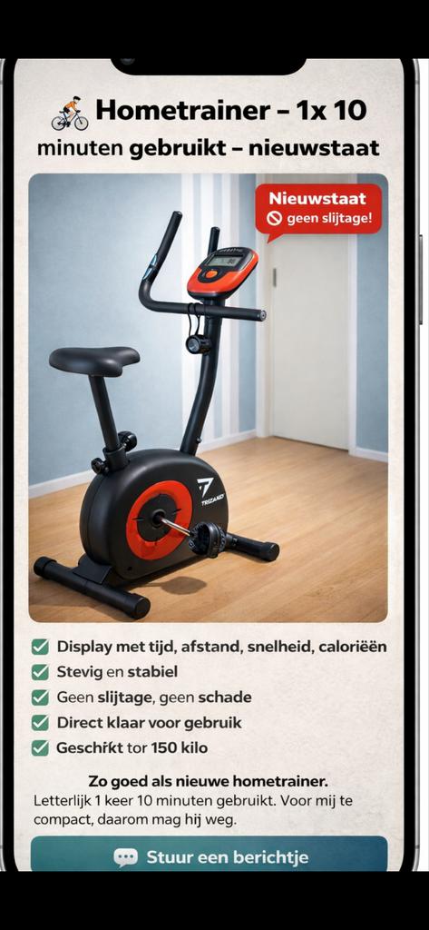 Hometrainer - Zo goed als nieuw, weinig gebruikt!, Ophalen of Verzenden, Zo goed als nieuw, Metaal, Benen