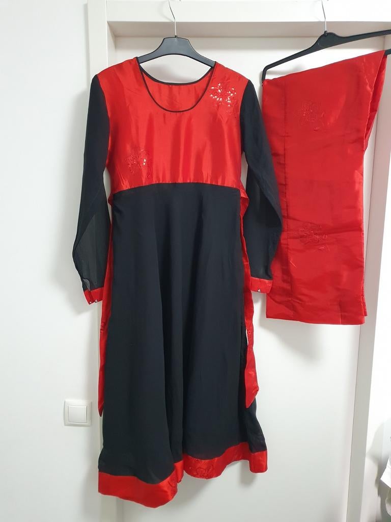 Mooie Indiase/Marokkaanse jurk broek zwart rood maat M, Maat 38/40 (M), Zwart, Nieuw, Ophalen of Verzenden