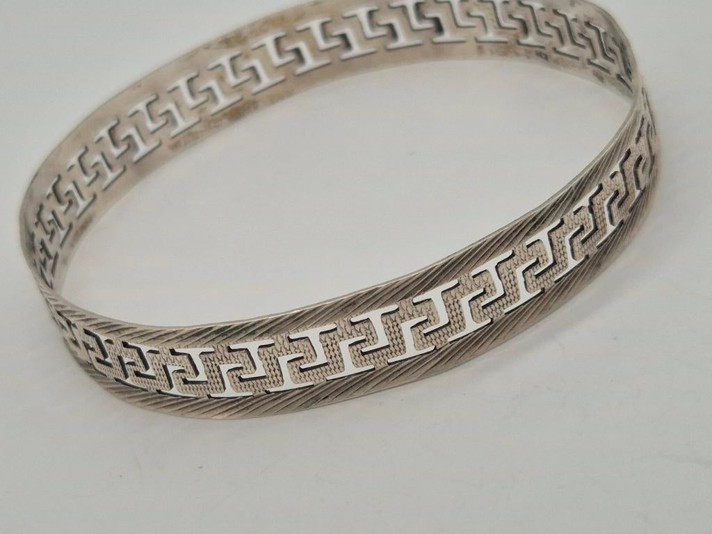 Zilveren Meander Armband 900 Zilver, Sieraden, Tassen en Uiterlijk, Armbanden, Verzenden, Gebruikt, Zilver, Zilver