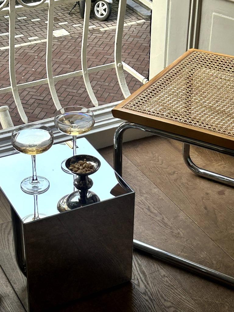 Bijzettafel spiegel - Handgemaakt - klein, Huis en Inrichting, Tafels | Bijzettafels, Nieuw, Vierkant, Minder dan 45 cm, Minder dan 55 cm