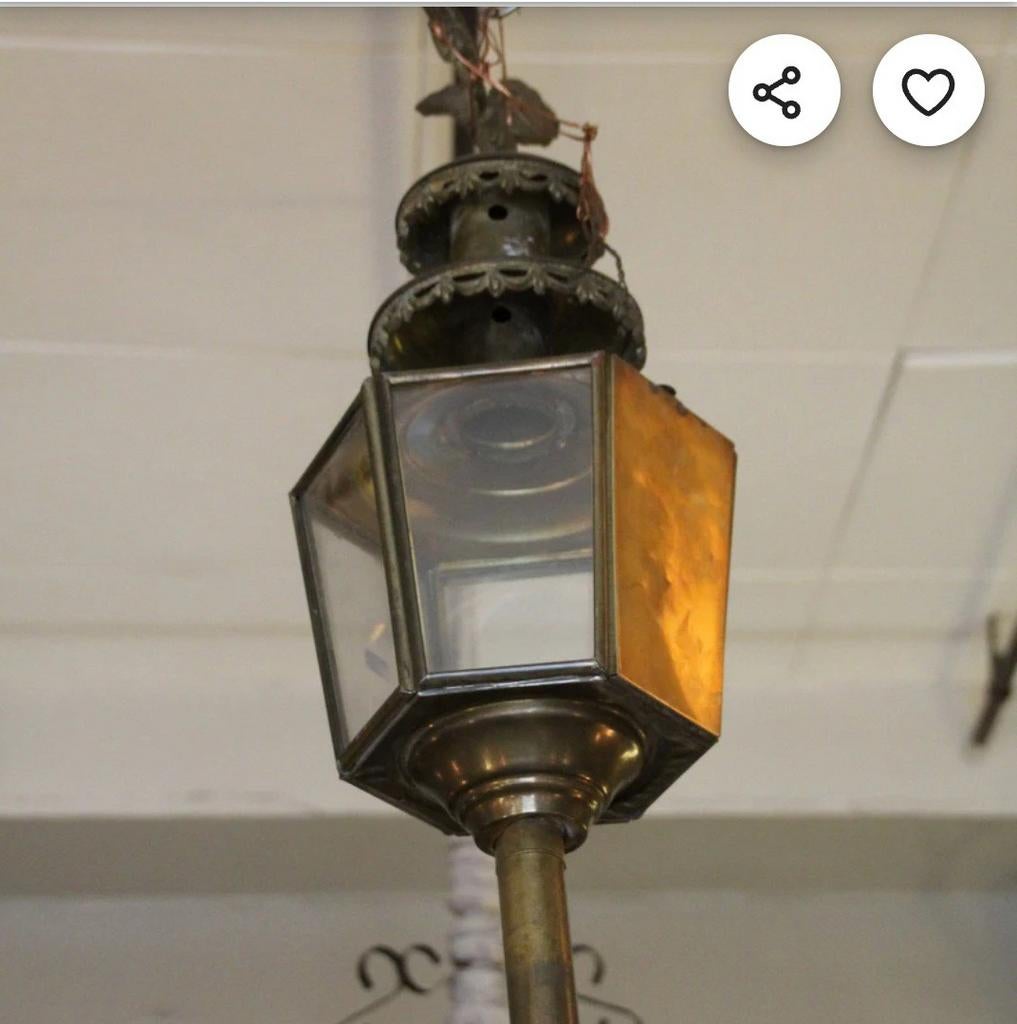 Koetslamp uit 1920 antiek messing, Ophalen