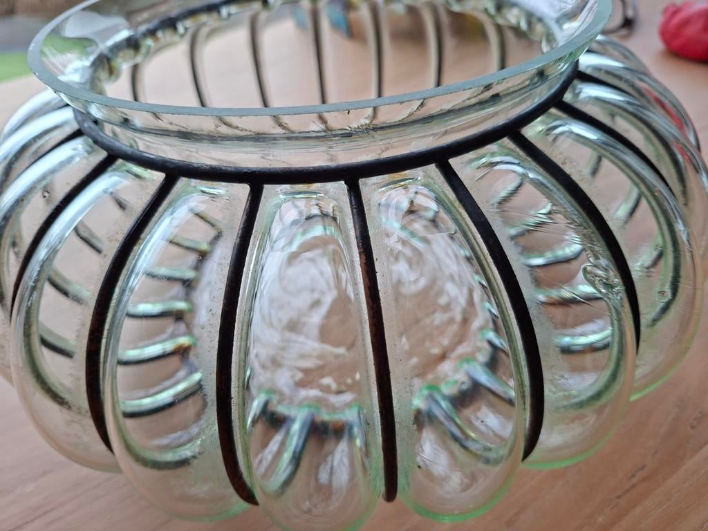 Vintage Pompoenvaas/-kom bieden, Gebruikt, Schaal, Rond, Ophalen of Verzenden