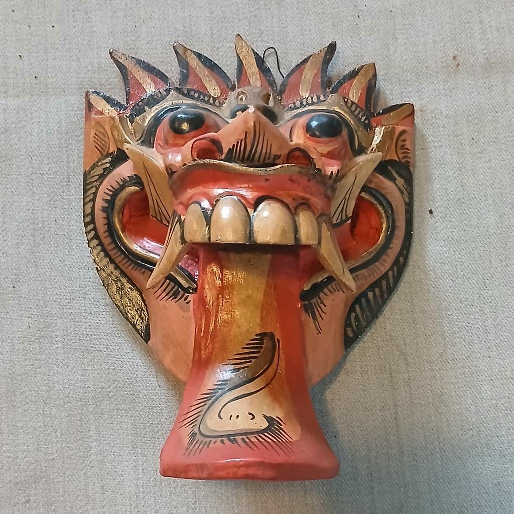 Houten  barong masker "Rangda koningin der heksen", Antiek en Kunst, Kunst | Niet-Westerse kunst, Ophalen of Verzenden