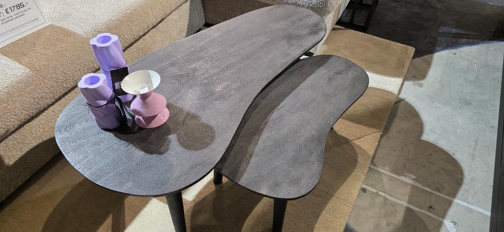 Organische Salontafel set van 2 stuks – Zwart