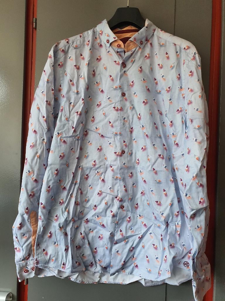 Compañeros overhemd lichtblauw met print – XL, Kleding | Heren, Overhemden, Ophalen of Verzenden, Zo goed als nieuw, Blauw, Halswijdte 43/44 (XL)