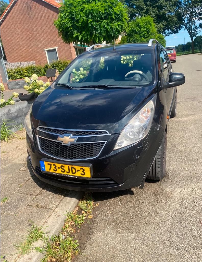Chevrolet Spark 1.0 Bifuel 2011 Zwart, Auto's, Chevrolet, 15 km/l, 37 €/maand, 4 cilinders, Zwart