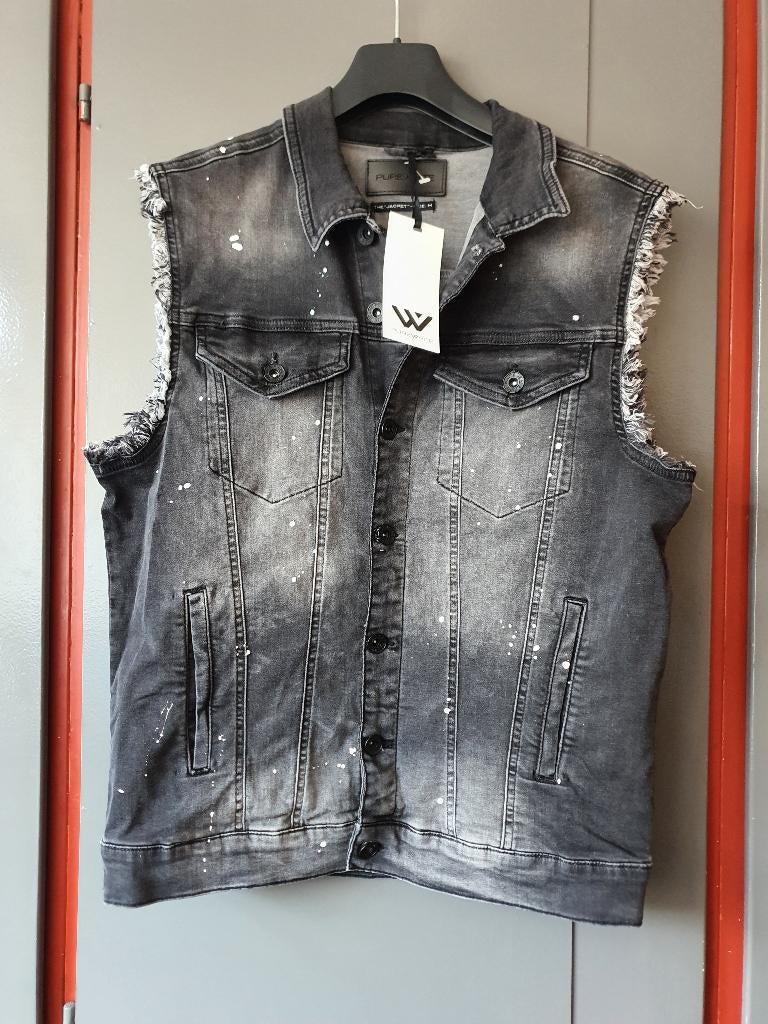 Purewhite denim gilet washed black – maat M, Kleding | Heren, Ophalen of Verzenden, Nieuw, Zwart