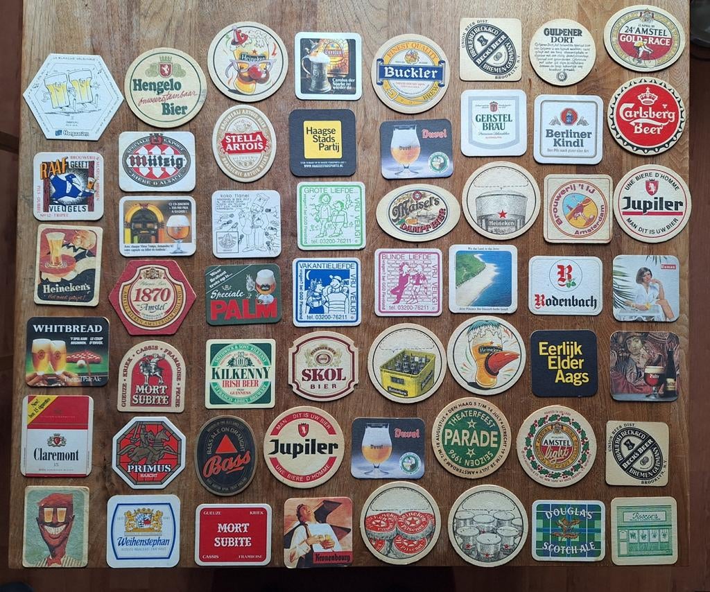 Verzameling van 60 Bierviltjes, Ophalen of Verzenden, Gebruikt