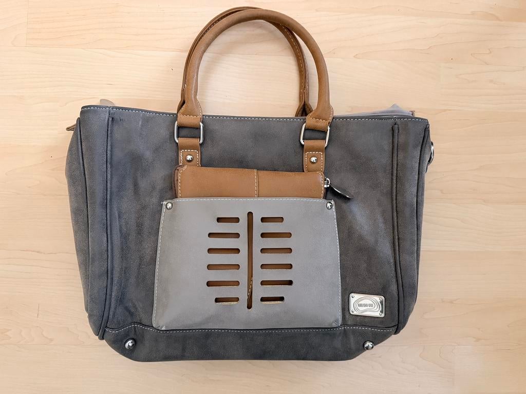 HI-DI-HI tas, Sieraden, Tassen en Uiterlijk, Tassen | Damestassen, Ophalen of Verzenden, Zo goed als nieuw, Grijs, Handtas