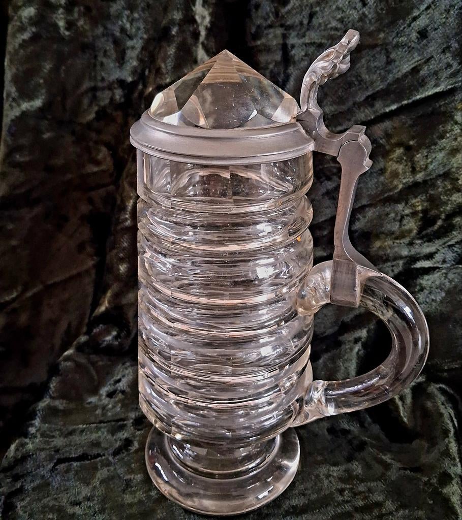 Antiek kristallen bierpul,tin, Ophalen of Verzenden