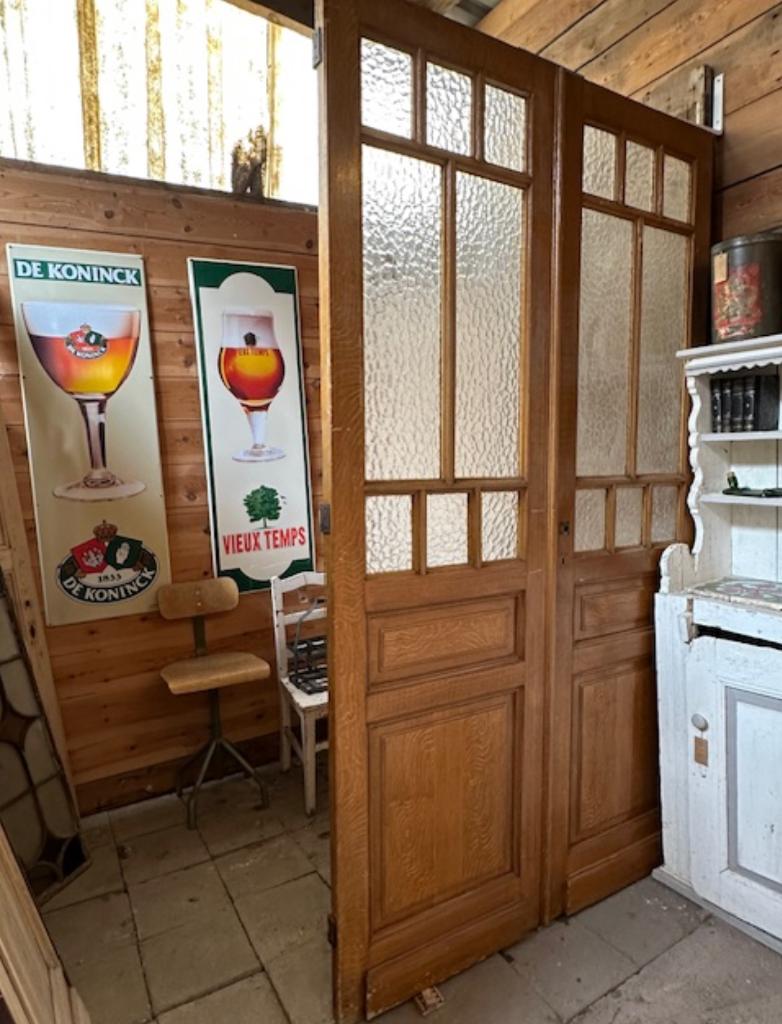 oude deuren antieke set binnendeuren met glas, Gebruikt, 80 tot 100 cm, Binnendeur, Ophalen of Verzenden
