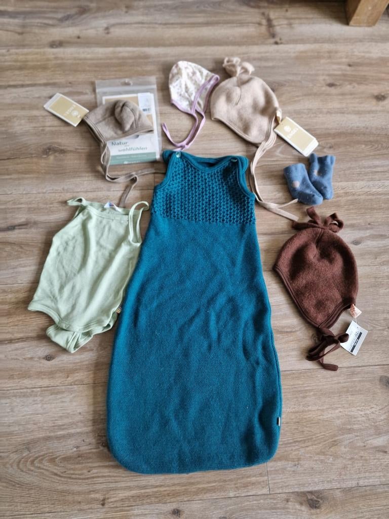 Wollen strikmutsje engel natur joha romper disana slaapzak, Kinderen en Baby's, Ophalen of Verzenden, Nieuw