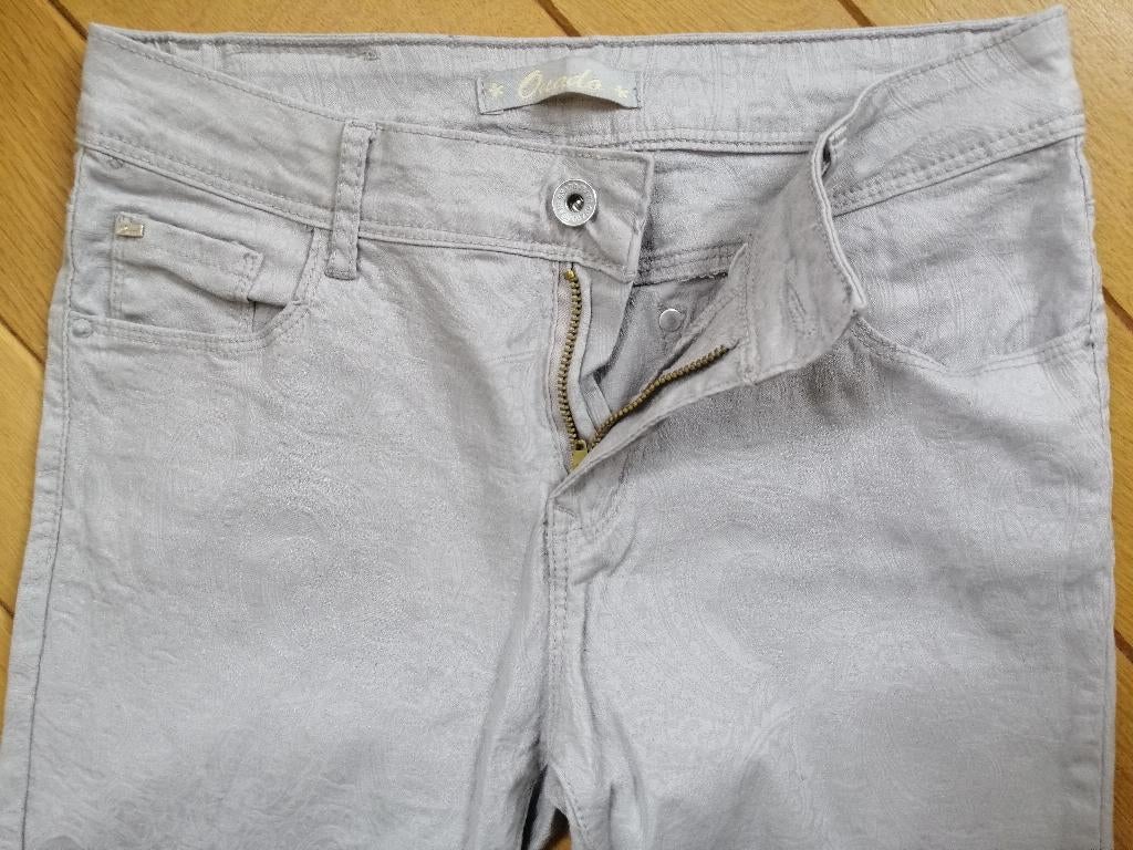 ONADO broek grijs damast maat M/38 - zgan -, Kleding | Dames, Maat 38/40 (M), Onado, Ophalen of Verzenden, Zo goed als nieuw