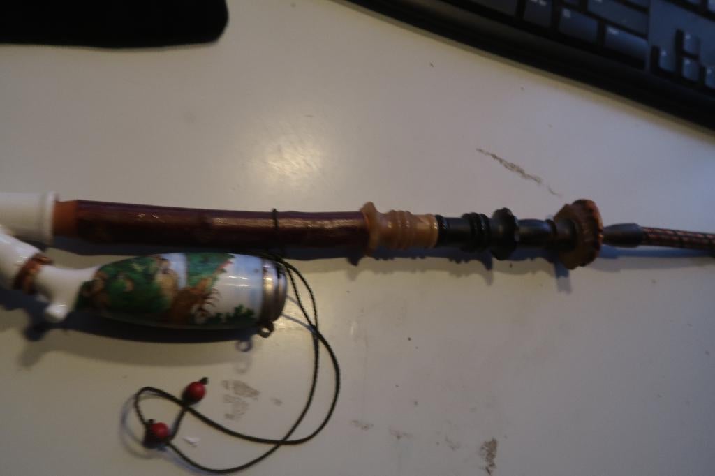 pijp-antiek,hert met gewei ,-M-lengte 50cm, Ophalen of Verzenden, Gebruikt, (Water)pijp