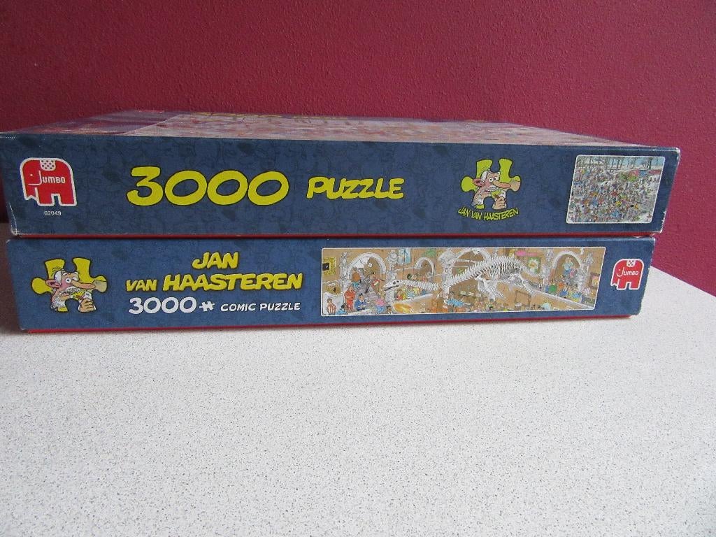 Jan van Haasteren puzzels van 3000 st., Hobby en Vrije tijd, Denksport en Puzzels, Ophalen, Meer dan 1500 stukjes, Zo goed als nieuw