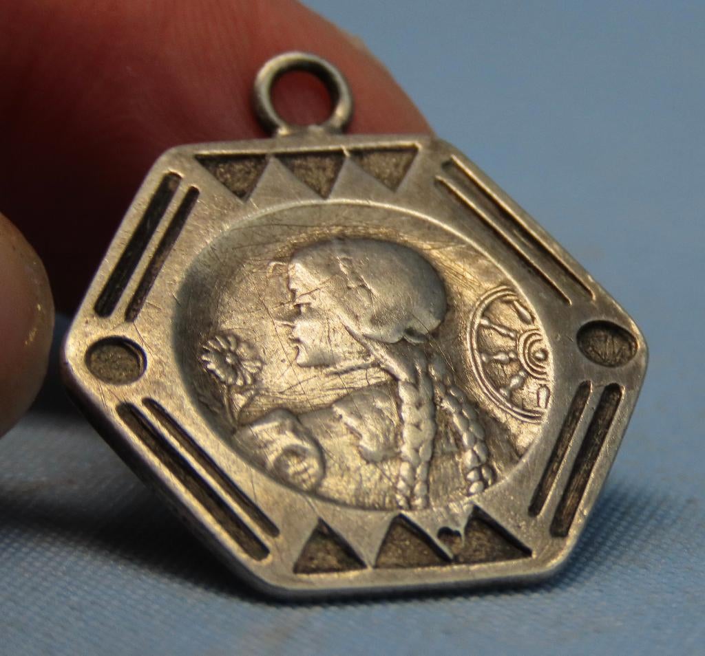 Hangertje Art Deco Zuid-Duitsland ca 1920 - zilver, Ophalen of Verzenden, Zilver, Hanger