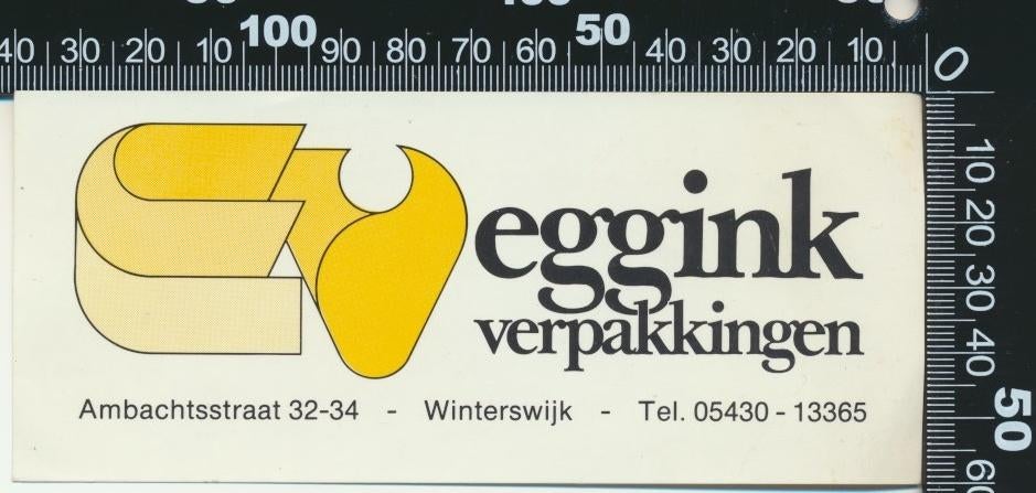 Sticker: Eggink Verpakkingen - Winterswijk, Ophalen of Verzenden, Zo goed als nieuw, Bedrijf of Vereniging