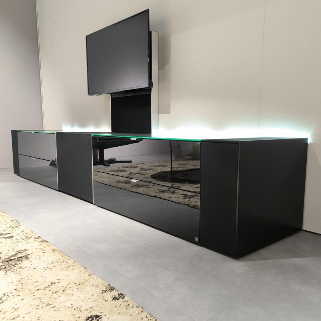 NIEUW: Q Media Tv-meubel Zwart, Ophalen, Overige materialen, Modern, Industrieel, Nieuw