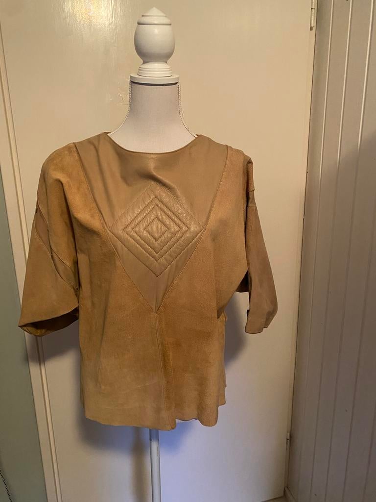 Suède/ leer blouse tuniek zacht geel maat M, Kleding | Dames, Blouses en Tunieken, Verzenden, Zo goed als nieuw, Maat 38/40 (M)