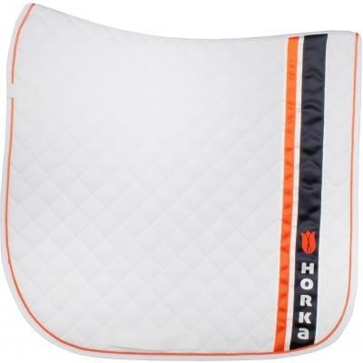 Wit Horka Limited dressuurdekje met oranje maat full, Full (L), Wit, Nieuw, Ophalen of Verzenden