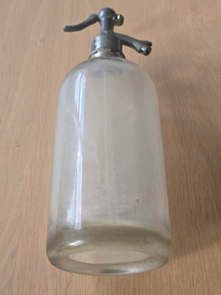 Zeldzame vintage antieke spuitwaterfles Tóth Józsefné €59, Ophalen of Verzenden
