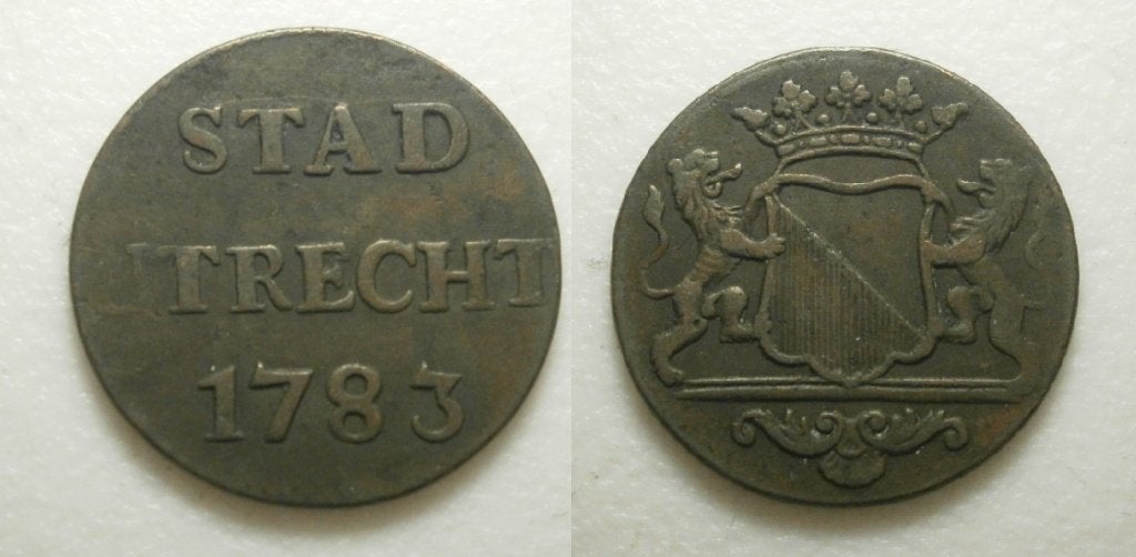 Utrecht Stad Duit 1783, Postzegels en Munten, Ophalen of Verzenden, Vóór koninkrijk, 1 cent, Losse munt