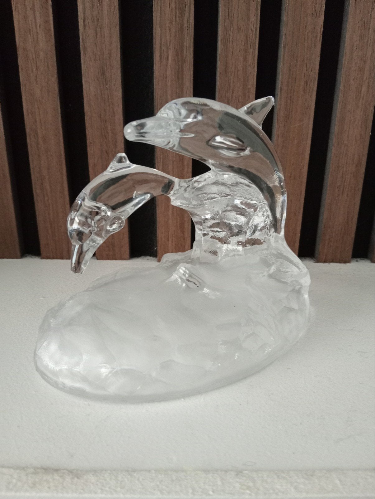 Cristal d'Arques dolfijnen beeldje, Gebruikt, Ophalen of Verzenden, Modern, Wit