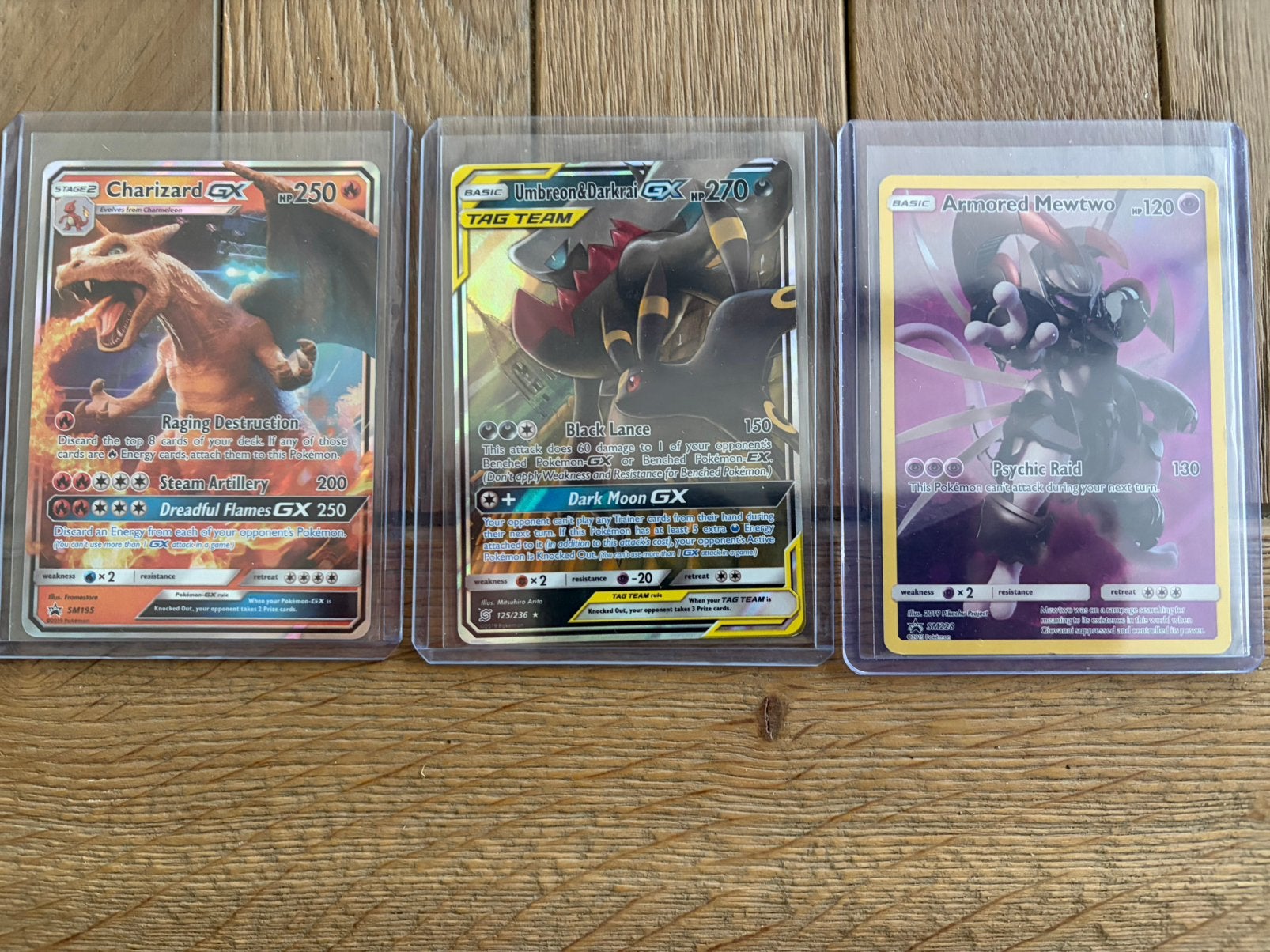 Pokemon kaarten Charizard, Umbreon&Darkrai en Armored Mewtwo, Ophalen of Verzenden, Gebruikt, Meerdere kaarten, Foil
