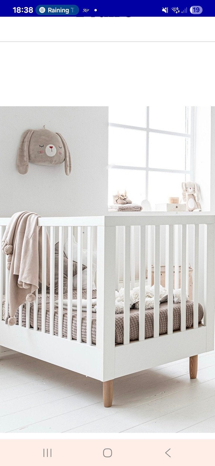 Wit babybedje met matras petit amelie bocca, Ophalen, Gebruikt, 70 tot 85 cm, 140 tot 160 cm