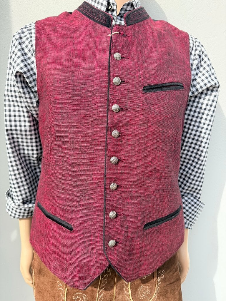 Trachten gilet maat 52 tm 60 rood nieuw, Trachtenmode.nl, Ophalen of Verzenden, Rood, Maat 56/58 (XL)