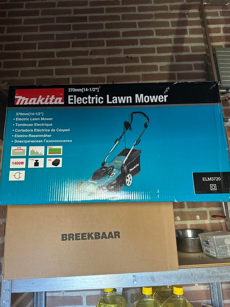 Makita - Grasmaaier 1400 W ELM3720, Ophalen of Verzenden, Nieuw, Elektrische grasmaaier