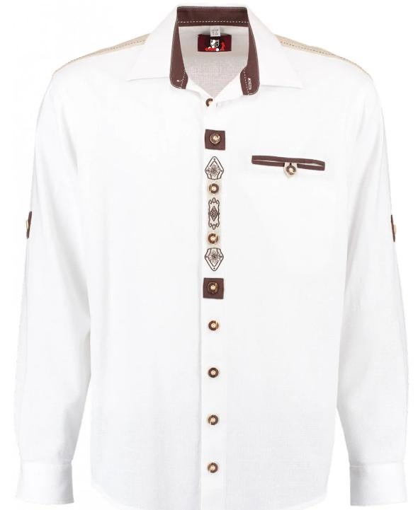 Trachten overhemd maat S tm 2XL wit 100% katoen, Trachtenmode.nl, Wit, Nieuw, Ophalen of Verzenden