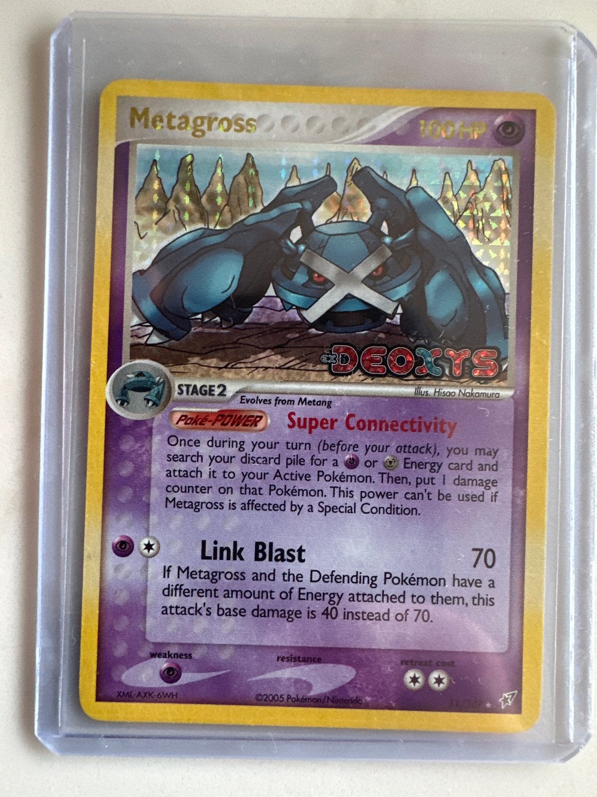 Metagross Deoxys Stamped Pokémon Kaart - Bijna Nieuwstaat, Ophalen of Verzenden, Zo goed als nieuw, Losse kaart