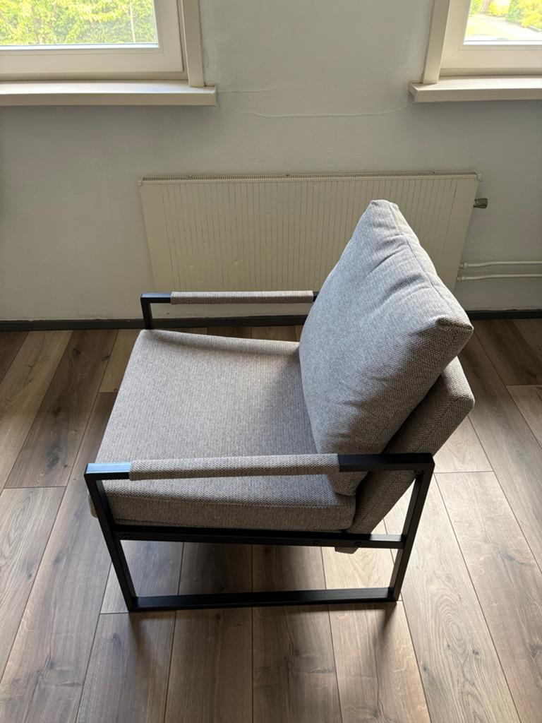 Grijze fauteuil Jysk, Ophalen, Gebruikt, 75 tot 100 cm, Stof