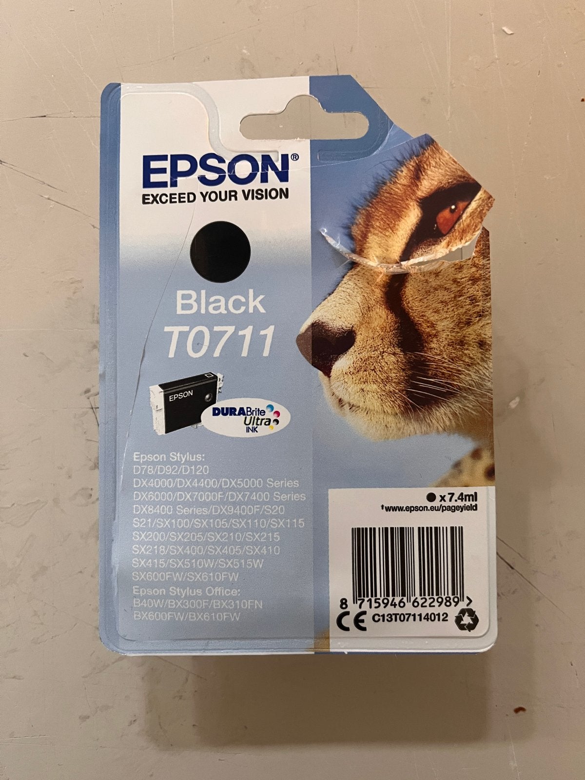 Epson T0711 Zwarte Inktcartridge - Nieuw in Verpakking, Ophalen of Verzenden, Nieuw, Cartridge