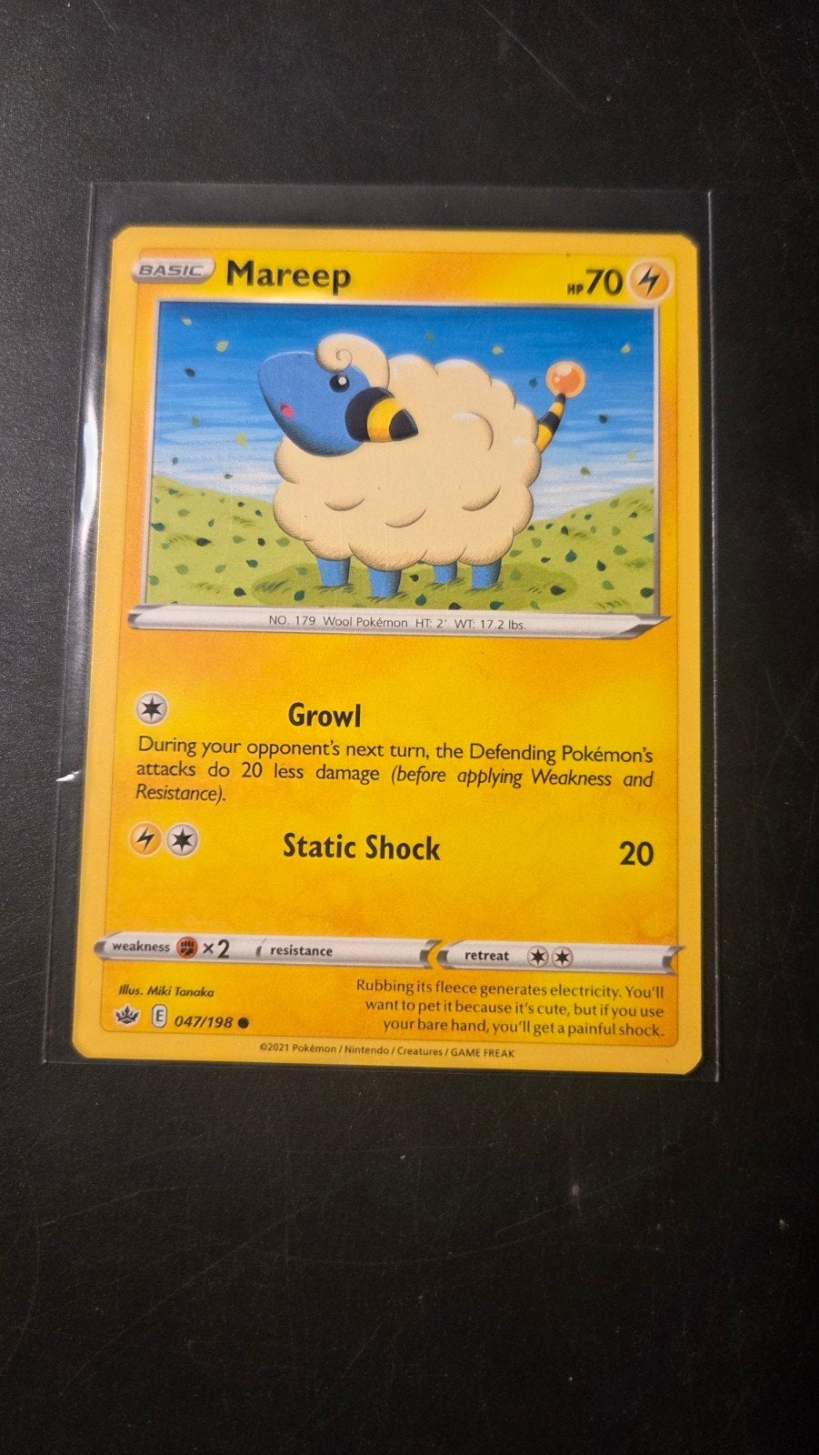 Mareep 047/198 Chilling Reign Pokémon kaart, Verzenden, Zo goed als nieuw, Losse kaart