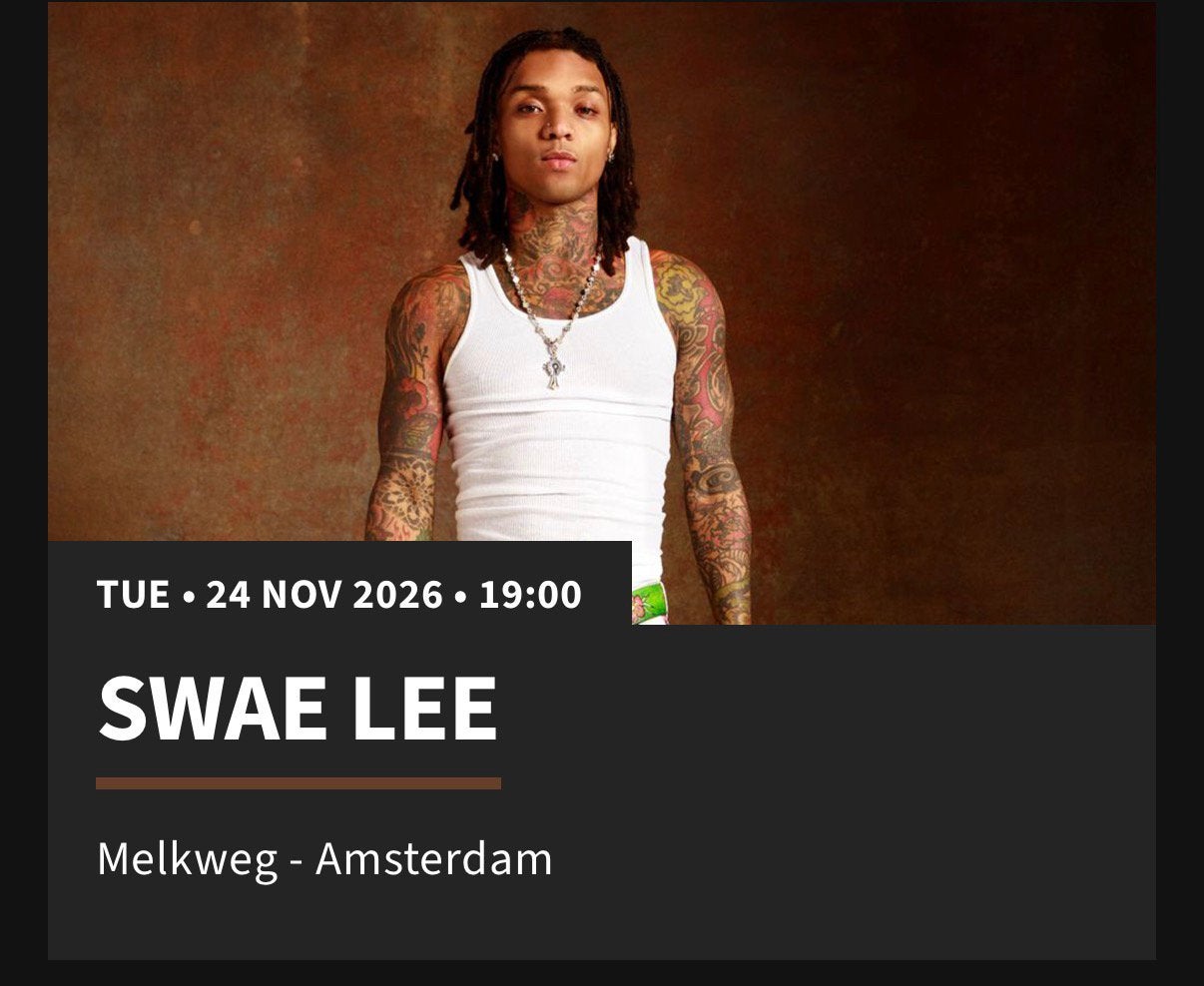 Swae lee amsterdam melkweg 24 nov, Tickets en Kaartjes, Eén persoon, November