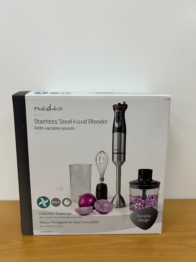 Nedis Staafmixer 800W - Nieuw - Compleete mixset, 1 tot 2 liter, Nieuw, 3 snelheden of meer, Ophalen of Verzenden
